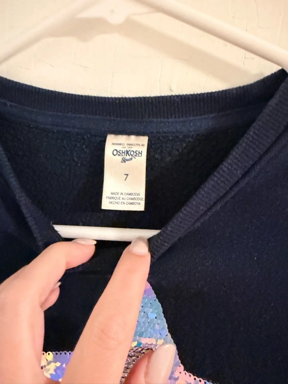 OshKosh B'gosh Navy Sweatshirt with Iridescent Pink Star
